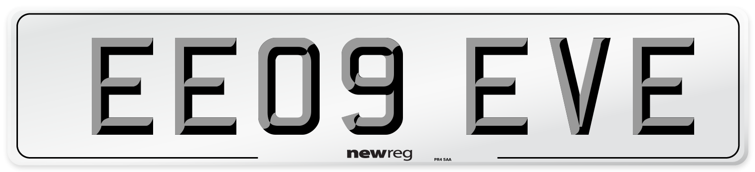EE09 EVE Number Plate from New Reg